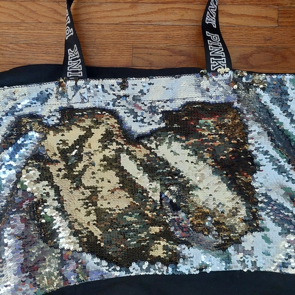 Victoria's Secret Pink  Handbag Tote Sequence Bag BLING   "E" - Picture 5 of 6